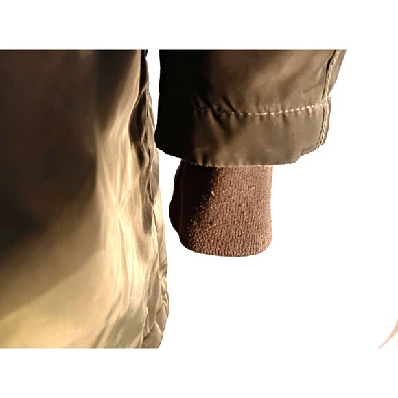 Gap Winter Jacket Hood Zip Moss Green Women's S Velour Lined Pockets Knee Length - Picture 10 of 16